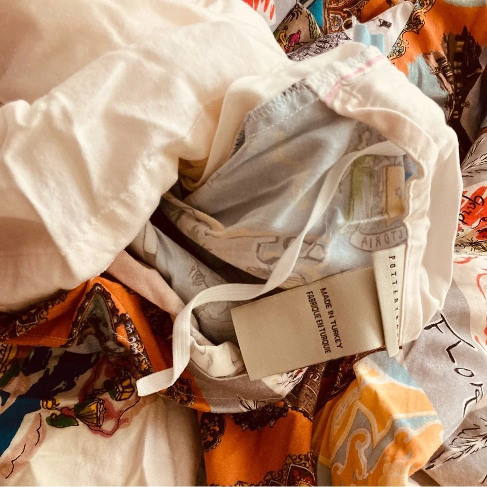 Pottery Barn 100% Cotton Duvet Cover King / Cal King Travel Scarf Collection